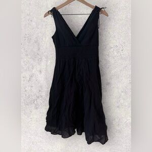 Anthropologie Maeve Midi Black Spring Smocked Dress